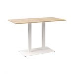 Дизайнерский стильный стол Tetra light Double белый металл/дуб ДСП (текстура), премиум, ручная работа