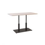 Дизайнерский стильный стол Ibiza Soft Double light 120x70 черный металл/кашемир ДСП, премиум, ручная работа