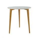 Дизайнерский стильный стол Dan d-70 белый+натуральный, премиум, ручная работа