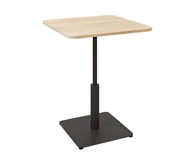 Дизайнерский стильный стол Ibiza Soft light 60x60 черный металл/дуб ДСП (текстура), премиум, ручная работа