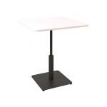 Дизайнерский стильный стол Ibiza Soft light 70x70 черный металл/белый ДСП (текстура), премиум, ручная работа