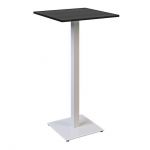 Дизайнерский стильный стол Tetra light bar 60х60 белый металл/черный ДСП (текстура), премиум, ручная работа