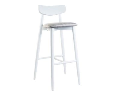 Дизайнерский стильный барный стул Dan белый, премиум, ручная работа Дизайнерский стильный барный стул Dan белый, премиум, ручная работа