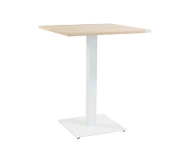 Дизайнерський стильний стіл Tetra light 80 х 80 білий метал / дуб ДСП (текстура), преміум, ручна робота