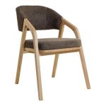 Дизайнерське стильне крісло Otis натуральний ясен / Anthology 7 Mocca, преміум, ручна робота