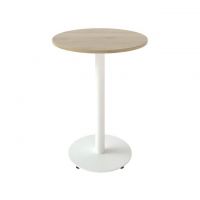 Дизайнерский стильный стол Soul light d-70 белый металл/дуб ДСП (текстура), премиум, ручная работа