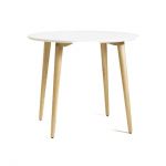 Дизайнерский стильный стол Dan d-100 белый+натуральный, премиум, ручная работа