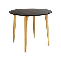 Дизайнерский стильный стол Dan d-120 черный/натуральный дуб, премиум, ручная работа