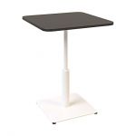 Дизайнерский стильный стол Ibiza Soft light 60x60 белый металл/черное ДСП (текстура), премиум, ручная работа