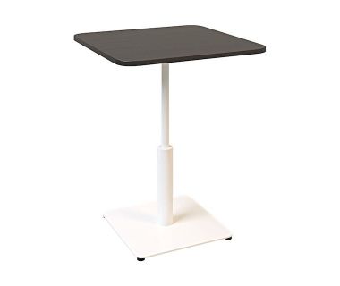 Дизайнерський стильний стіл Ibiza Soft light 60x60 білий метал / чорне ДСП (текстура), преміум, ручна робота