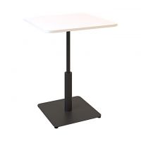 Дизайнерский стильный стол Ibiza Soft light 60x60 черный металл/белый ДСП (текстура), премиум, ручная работа
