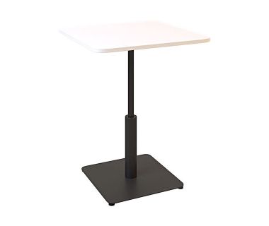 Дизайнерський стильний стіл Ibiza Soft light 60x60 чорний метал / білий ДСП (текстура), преміум, ручна робота