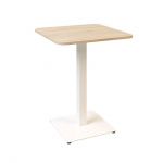 Дизайнерський стильний стіл Tetra light soft 60 х 60 білий метал / дуб ДСП (текстура), преміум, ручна робота