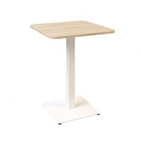 Дизайнерський стильний стіл Tetra light soft 60 х 60 білий метал / дуб ДСП (текстура), преміум, ручна робота