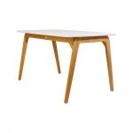 Дизайнерський стильний стіл Floki 140 х 80 білий + натуральний, преміум, ручна робота