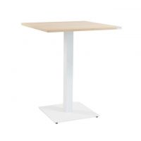 Дизайнерский стильный стол Tetra light 80 х 80 белый металл/дуб ДСП (текстура), премиум, ручная работа