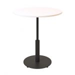 Дизайнерский стильный стол Ibiza R light d-70 черный металл/белый ДСП (текстура), премиум, ручная работа