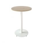 Дизайнерский стильный стол Soul light d-70 белый металл/дуб ДСП (текстура), премиум, ручная работа