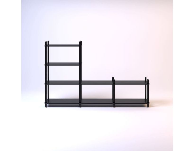 Дизайнерская стильная полка Dao 7 черный дуб, премиум, ручная работа