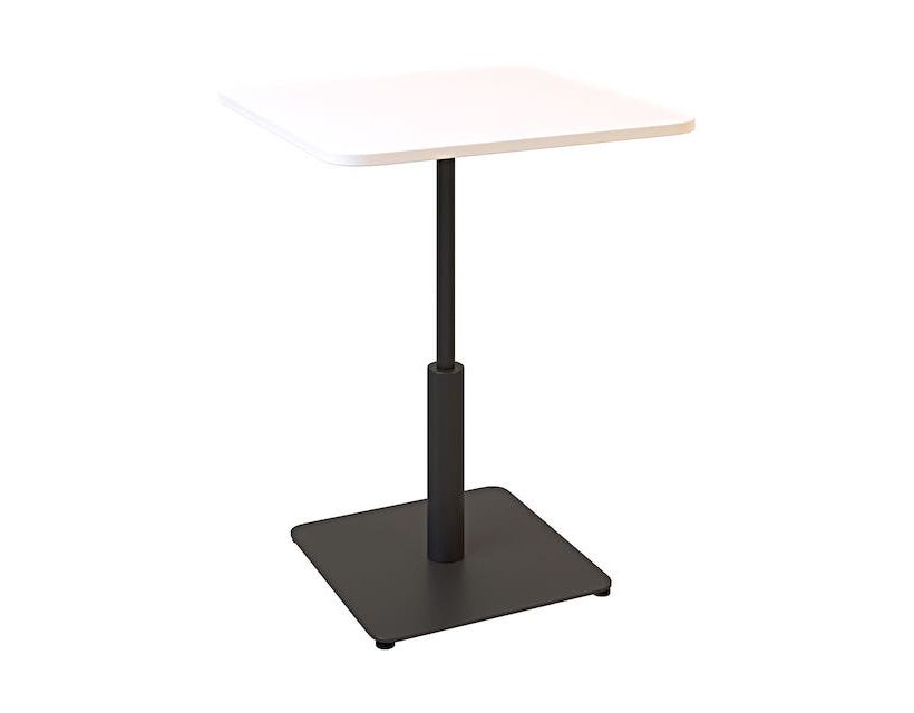 Дизайнерський стильний стіл Ibiza Soft light 60x60 чорний метал / білий ДСП (текстура), преміум, ручна робота