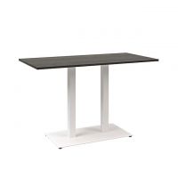 Дизайнерський стильний стіл Tetra light Double білий метал/чорний ДСП (текстура), преміум, ручна робота