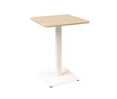 Дизайнерский стильный стол Tetra light soft 60 х 60 белый металл/дуб ДСП (текстура), премиум, ручная работа