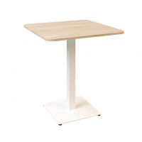 Дизайнерський стильний стіл Tetra light soft 70 х 70 білий метал / дуб ДСП (текстура), преміум, ручна робота