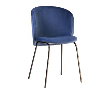 Стул дизайнерский Lilo (Лило) синий вельвет