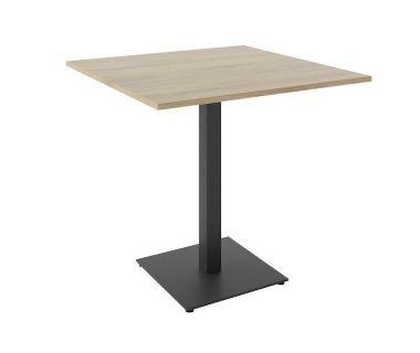 Дизайнерський стильний стіл Tetra light 80 х 80 чорний метал / дуб ДСП (текстура), преміум, ручна робота