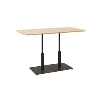 Дизайнерський стильний стіл Ibiza Soft Double light 120x70 чорний метал / дуб ДСП (текстура), преміум, ручна робота