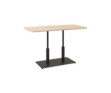 Дизайнерський стильний стіл Ibiza Soft Double light 120x70 чорний метал / дуб ДСП (текстура), преміум, ручна робота