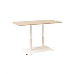 Дизайнерский стильный стол Ibiza Soft Double light 120x70 белый металл/дуб ДСП (текстура), премиум, ручная работа