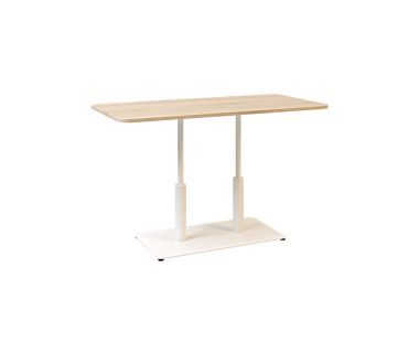 Дизайнерский стильный стол Ibiza Soft Double light 120x70 белый металл/дуб ДСП (текстура), премиум, ручная работа