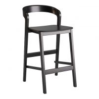 Стілець дерев'яний дизайнерський напівбарний Floki (Флокі) New чорний твердий