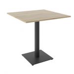 Дизайнерский стильный стол Tetra light 80 х 80 черный металл/дуб ДСП (текстура), премиум, ручная работа