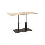 Дизайнерский стильный стол Ibiza Soft Double light 120x70 черный металл/дуб ДСП (текстура), премиум, ручная работа