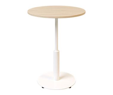 Дизайнерский стильный стол Ibiza R light d-60 белый металл/дуб ДСП (текстура), премиум, ручная работа Дизайнерский стильный стол Ibiza R light d-60 белый металл/дуб ДСП (текстура), премиум, ручная работа