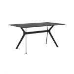 Дизайнерский стильный стол Stealth (Стелс) 180 х 90 черные ноги/черный дуб, премиум, ручная работа