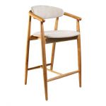 Дизайнерський стильний стілець напівбарний Mamont Soft натуральний ясен / Magenta 13, преміум, ручна робота