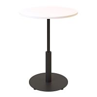 Дизайнерский стильный стол Ibiza R light d-60 черный металл/белый ДСП (текстура), премиум, ручная работа