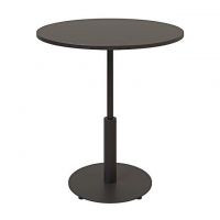 Дизайнерский стильный стол Ibiza R light d-70 черный металл/черный ДСП (текстура), премиум, ручная работа