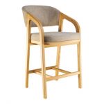 Дизайнерское стильное полубарное кресло Otis натуральный дуб, премиум, ручная работа