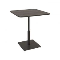 Дизайнерський стильний стіл Ibiza Soft light 70x70 чорний метал / чорний ДСП (текстура), преміум, ручна робота