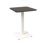 Дизайнерський стильний стіл Tetra light soft 60 х 60 білий метал / чорне ДСП (текстура), преміум, ручна робота