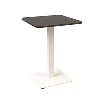 Дизайнерський стильний стіл Tetra light soft 60 х 60 білий метал / чорне ДСП (текстура), преміум, ручна робота
