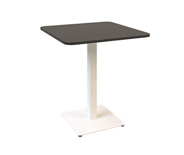 Дизайнерський стильний стіл Tetra light soft 70 х 70 білий метал / чорне ДСП (текстура), преміум, ручна робота