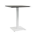 Дизайнерский стильный стол Tetra light 60 х 60 белый металл/черное ДСП (текстура), премиум, ручная работа