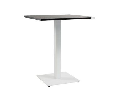 Дизайнерский стильный стол Tetra light 60 х 60 белый металл/черное ДСП (текстура), премиум, ручная работа