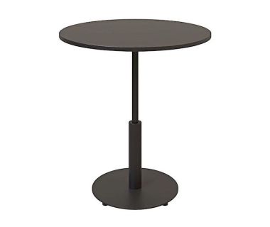 Дизайнерский стильный стол Ibiza R light d-70 черный металл/черный ДСП (текстура), премиум, ручная работа
