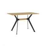 Дизайнерский стильный стол Stealth (Стелс) 120 х 70 черные ноги/натуральный дуб, премиум, ручная работа